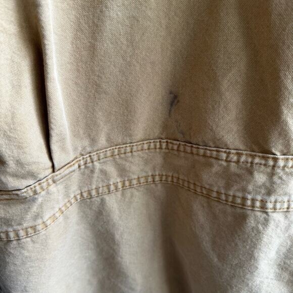 Woolrich Vintage 90s Leather Collar Wool Blanket Lined Chore Barn Coat - Picture 8 of 11